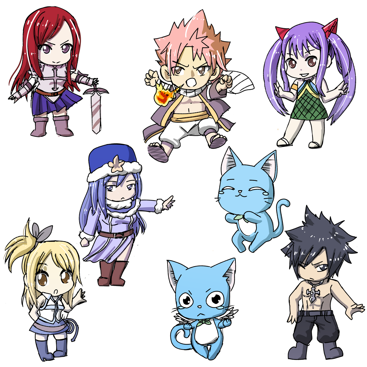 Fairy Tail Chibi Stickers